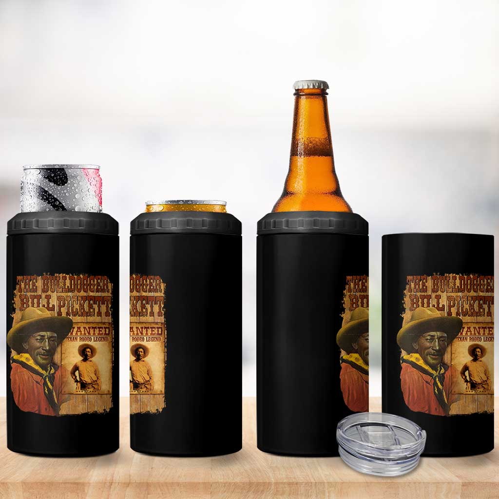 The Bulldogger Bill Pickett 4 in 1 Can Cooler Tumbler Texan Rodeo Legend
