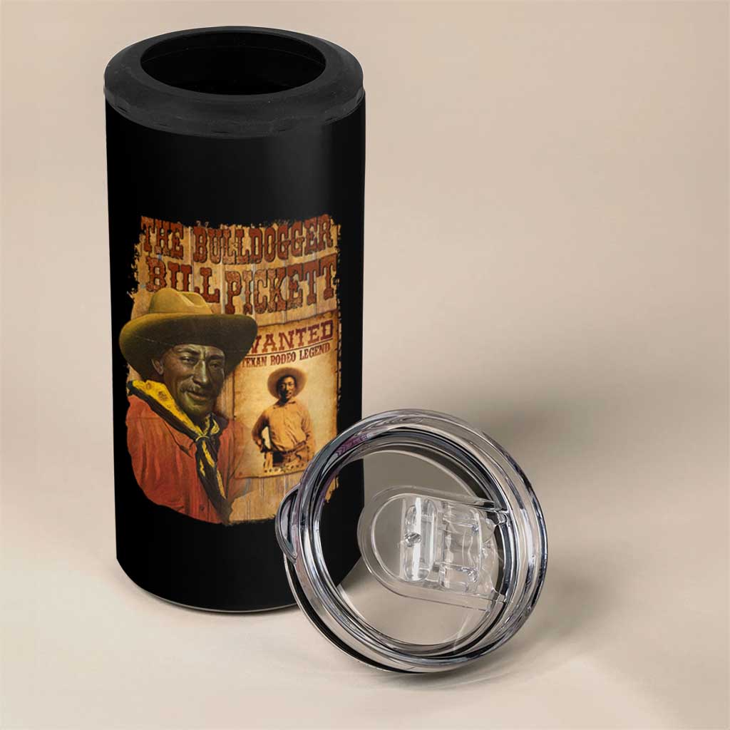 The Bulldogger Bill Pickett 4 in 1 Can Cooler Tumbler Texan Rodeo Legend