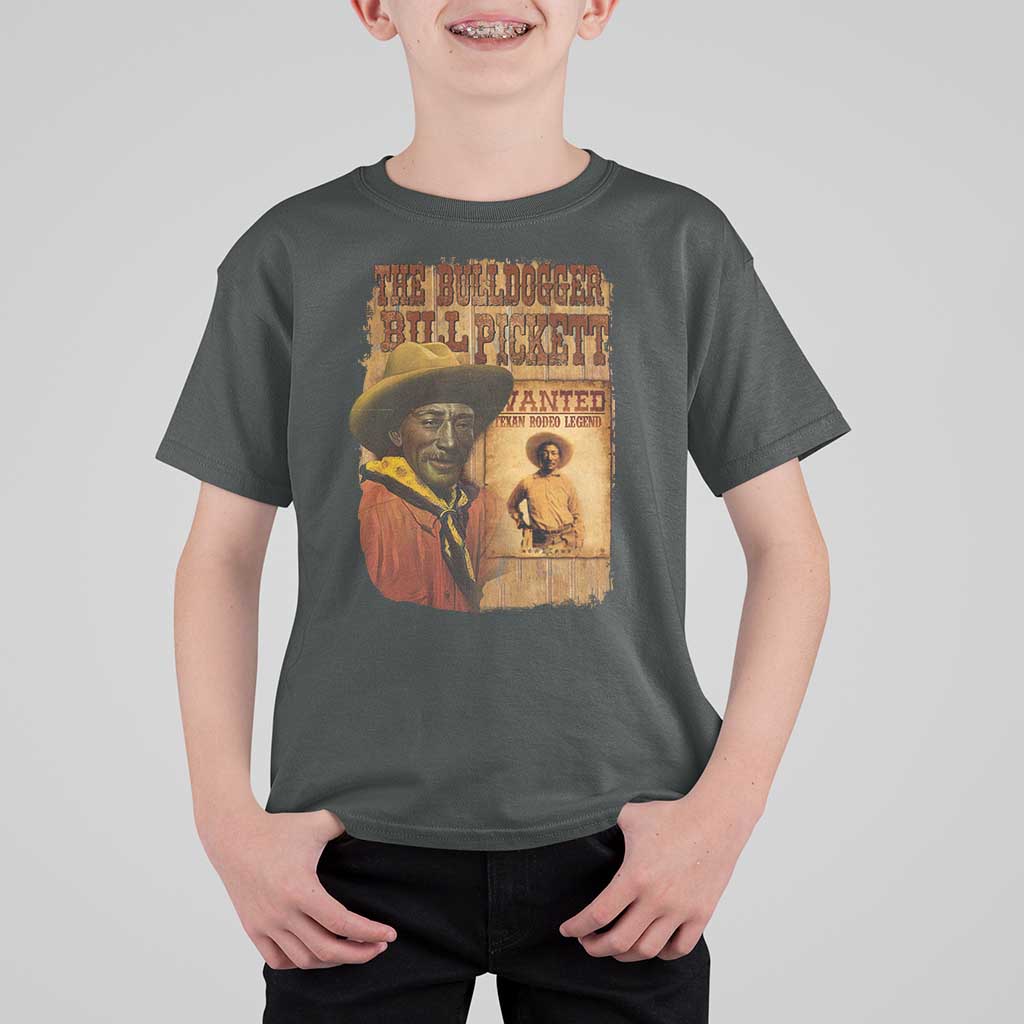 The Bulldogger Bill Pickett T Shirt For Kid Texan Rodeo Legend