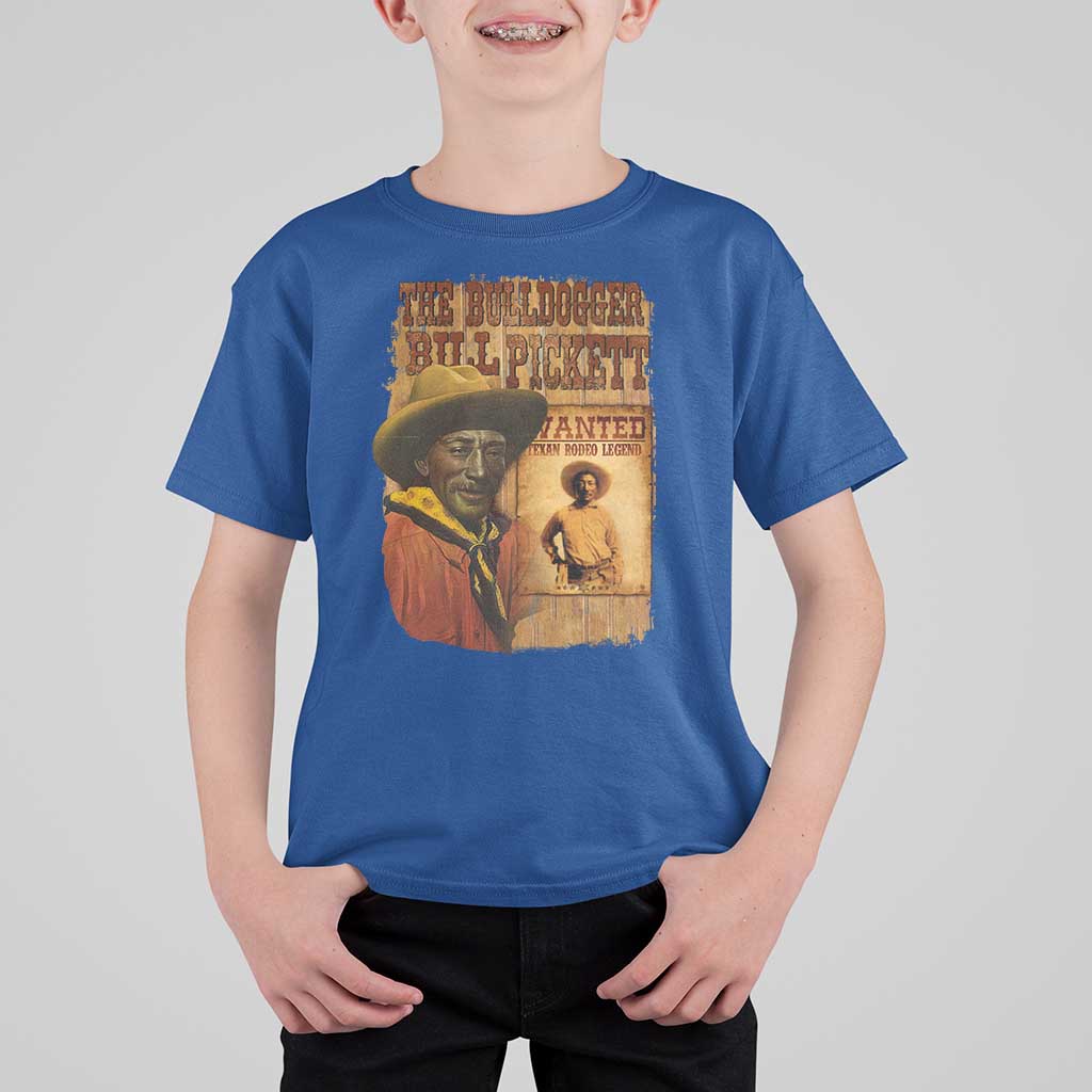The Bulldogger Bill Pickett T Shirt For Kid Texan Rodeo Legend