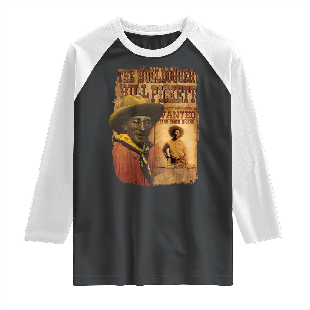The Bulldogger Bill Pickett Raglan Shirt Texan Rodeo Legend