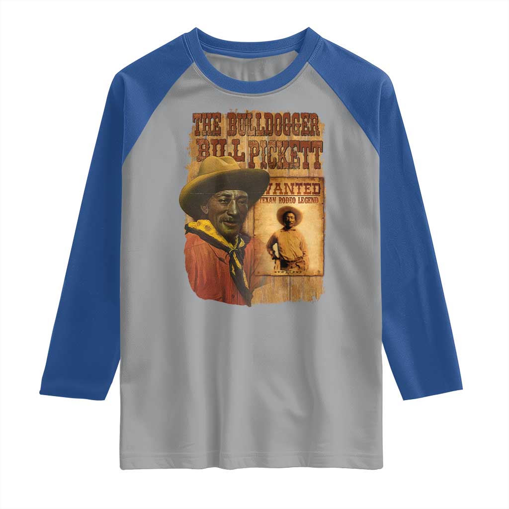 The Bulldogger Bill Pickett Raglan Shirt Texan Rodeo Legend