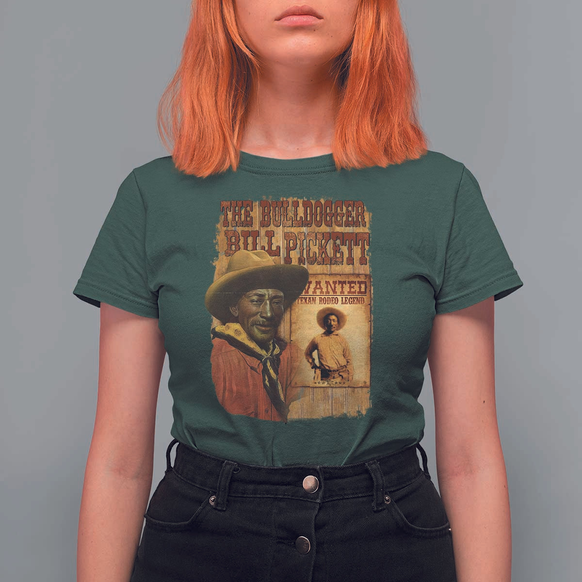 The Bulldogger Bill Pickett T Shirt For Women Texan Rodeo Legend
