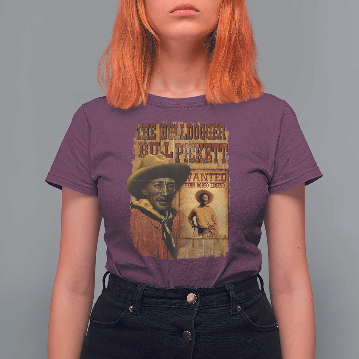 The Bulldogger Bill Pickett T Shirt For Women Texan Rodeo Legend