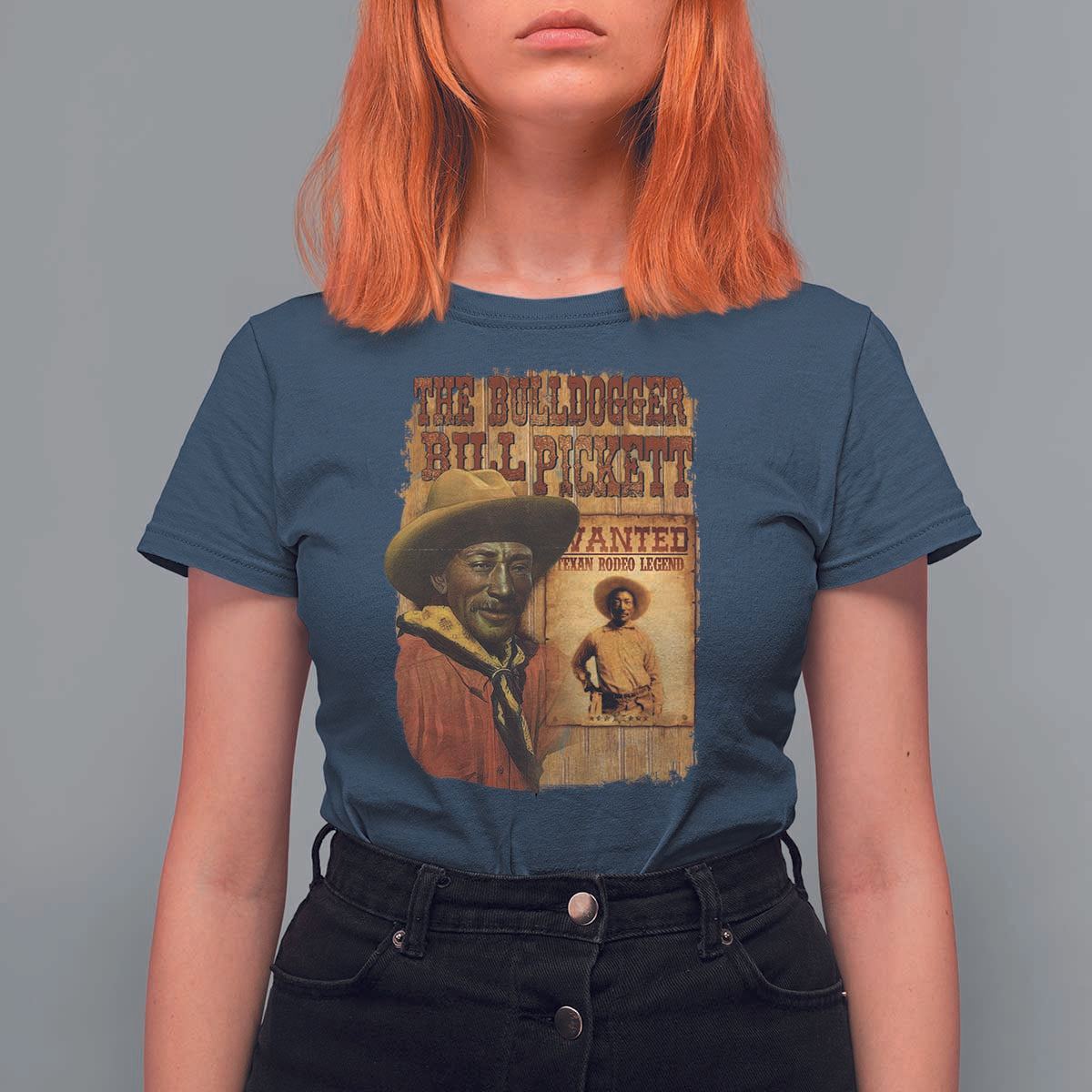 The Bulldogger Bill Pickett T Shirt For Women Texan Rodeo Legend
