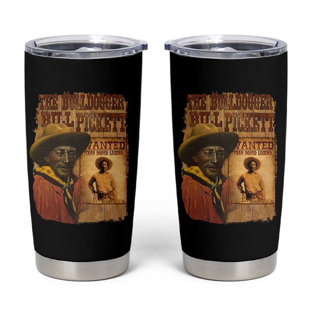 The Bulldogger Bill Pickett Tumbler Cup Texan Rodeo Legend