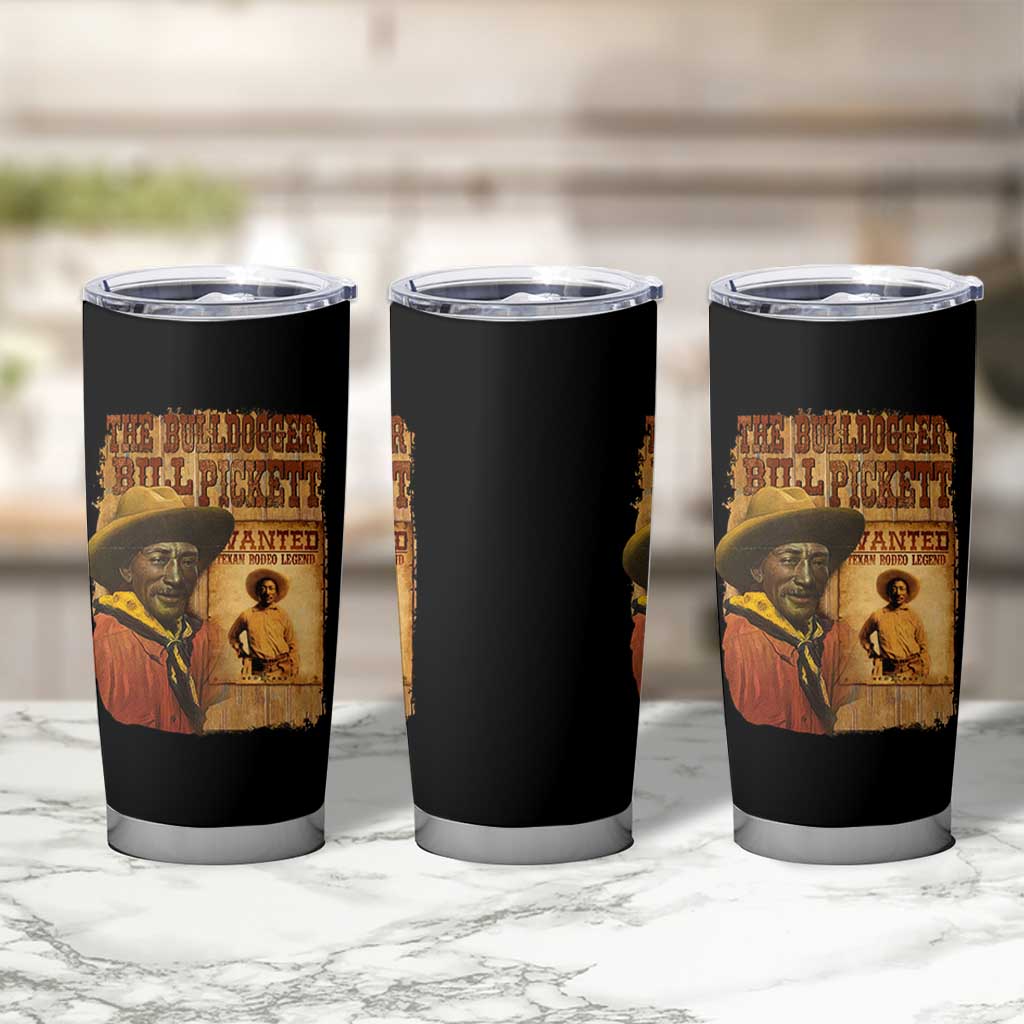 The Bulldogger Bill Pickett Tumbler Cup Texan Rodeo Legend