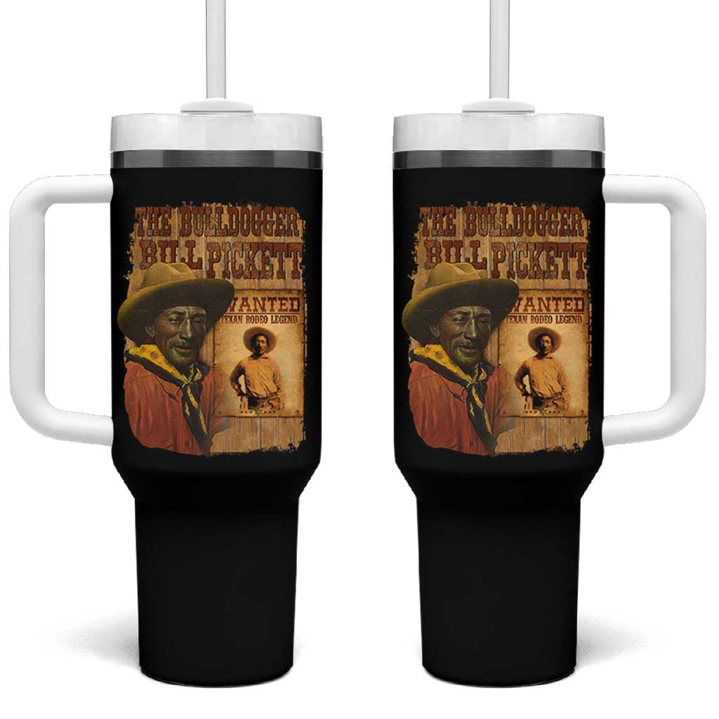 The Bulldogger Bill Pickett Tumbler With Handle Texan Rodeo Legend