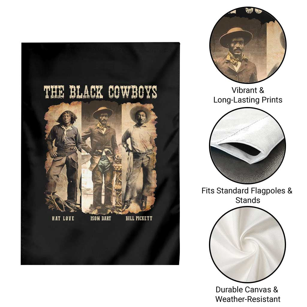 The Black Cowboys Nat Love Isom Dart Bill Pickett Garden Flag African American Cowboy Legend - Wonder Print Shop