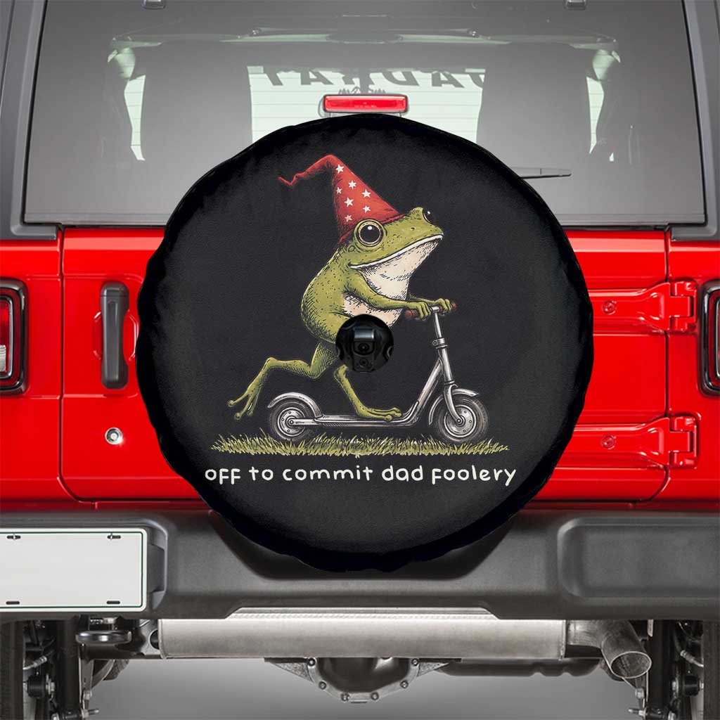 Off To Commit Dad Foolery Spare Tire Cover Funny Daddy Frog Scooter Fathers Day