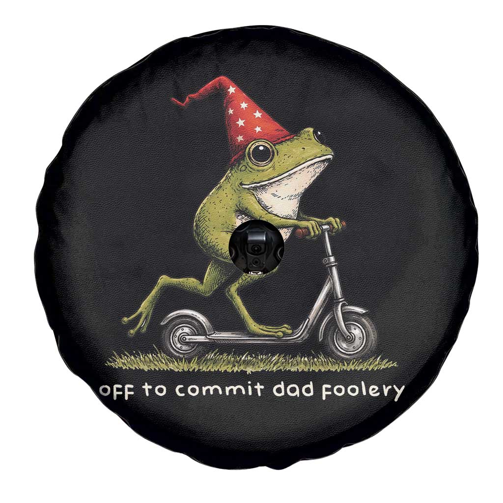 Off To Commit Dad Foolery Spare Tire Cover Funny Daddy Frog Scooter Fathers Day
