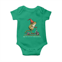 Off To Commit Dad Foolery Baby Onesie Funny Daddy Frog Scooter Fathers Day