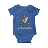 Off To Commit Dad Foolery Baby Onesie Funny Daddy Frog Scooter Fathers Day