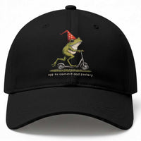 Off To Commit Dad Foolery Baseball Cap Funny Daddy Frog Scooter Fathers Day