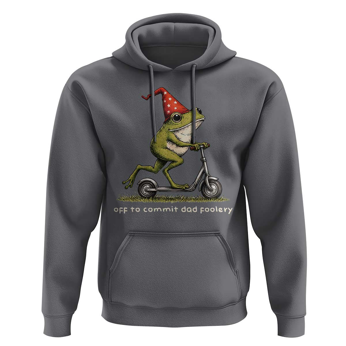 Off To Commit Dad Foolery Hoodie Funny Daddy Frog Scooter Fathers Day