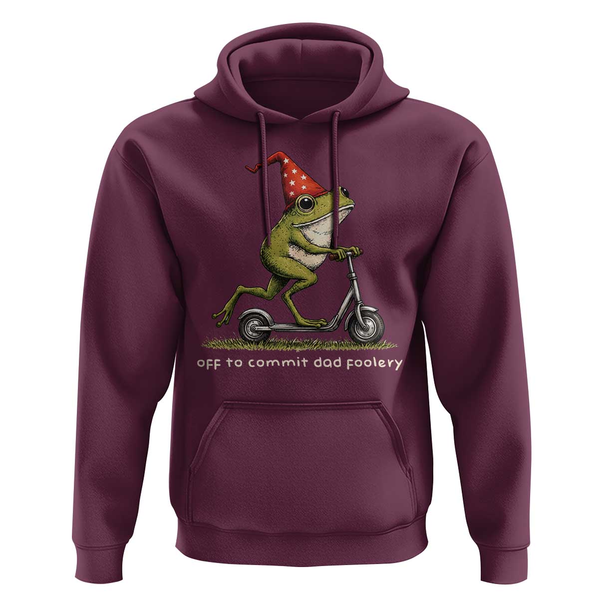 Off To Commit Dad Foolery Hoodie Funny Daddy Frog Scooter Fathers Day