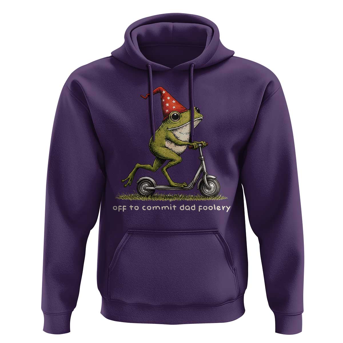 Off To Commit Dad Foolery Hoodie Funny Daddy Frog Scooter Fathers Day