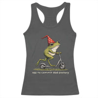Off To Commit Dad Foolery Racerback Tank Top Funny Daddy Frog Scooter Fathers Day