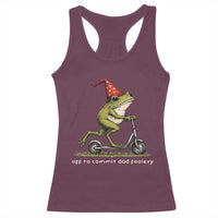 Off To Commit Dad Foolery Racerback Tank Top Funny Daddy Frog Scooter Fathers Day
