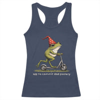Off To Commit Dad Foolery Racerback Tank Top Funny Daddy Frog Scooter Fathers Day