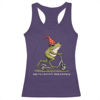 Off To Commit Dad Foolery Racerback Tank Top Funny Daddy Frog Scooter Fathers Day