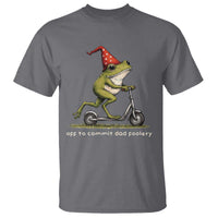 Off To Commit Dad Foolery T Shirt Funny Daddy Frog Scooter Fathers Day