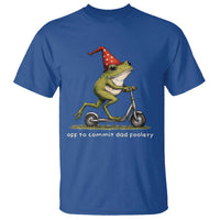 Off To Commit Dad Foolery T Shirt Funny Daddy Frog Scooter Fathers Day
