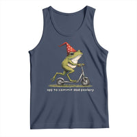 Off To Commit Dad Foolery Tank Top Funny Daddy Frog Scooter Fathers Day