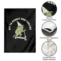 Off To Commit Mom Foolery Garden Flag Funny Mama Frog Scooter Mother's Day