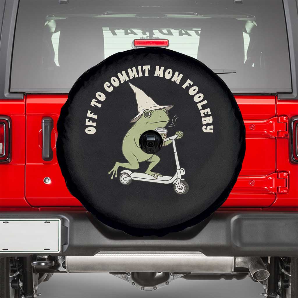 Off To Commit Mom Foolery Spare Tire Cover Funny Mama Frog Scooter Mother's Day