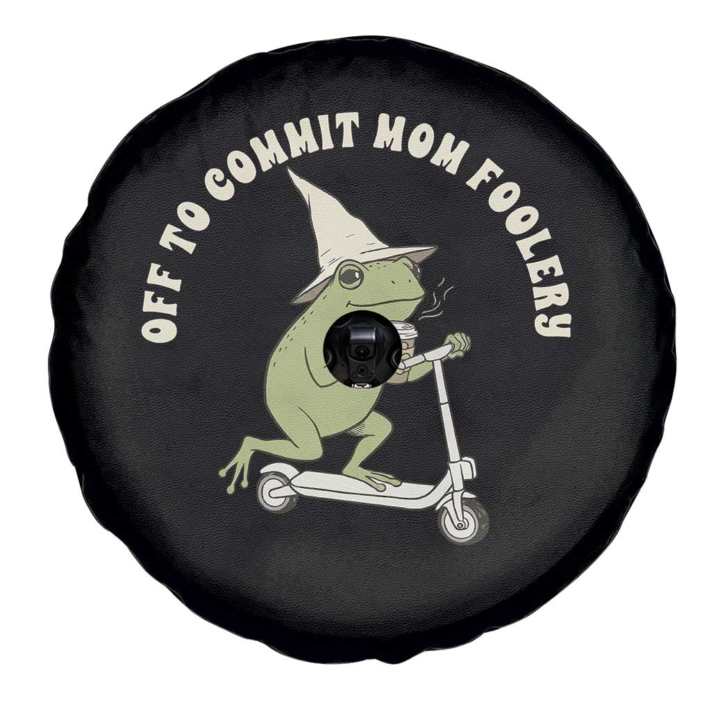 Off To Commit Mom Foolery Spare Tire Cover Funny Mama Frog Scooter Mother's Day