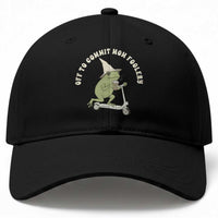 Off To Commit Mom Foolery Baseball Cap Funny Mama Frog Scooter Mother's Day