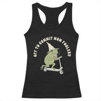 Off To Commit Mom Foolery Racerback Tank Top Funny Mama Frog Scooter Mother's Day
