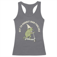 Off To Commit Mom Foolery Racerback Tank Top Funny Mama Frog Scooter Mother's Day
