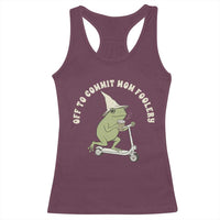 Off To Commit Mom Foolery Racerback Tank Top Funny Mama Frog Scooter Mother's Day