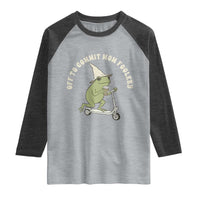 Off To Commit Mom Foolery Raglan Shirt Funny Mama Frog Scooter Mother's Day