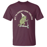 Off To Commit Mom Foolery T Shirt Funny Mama Frog Scooter Mother's Day