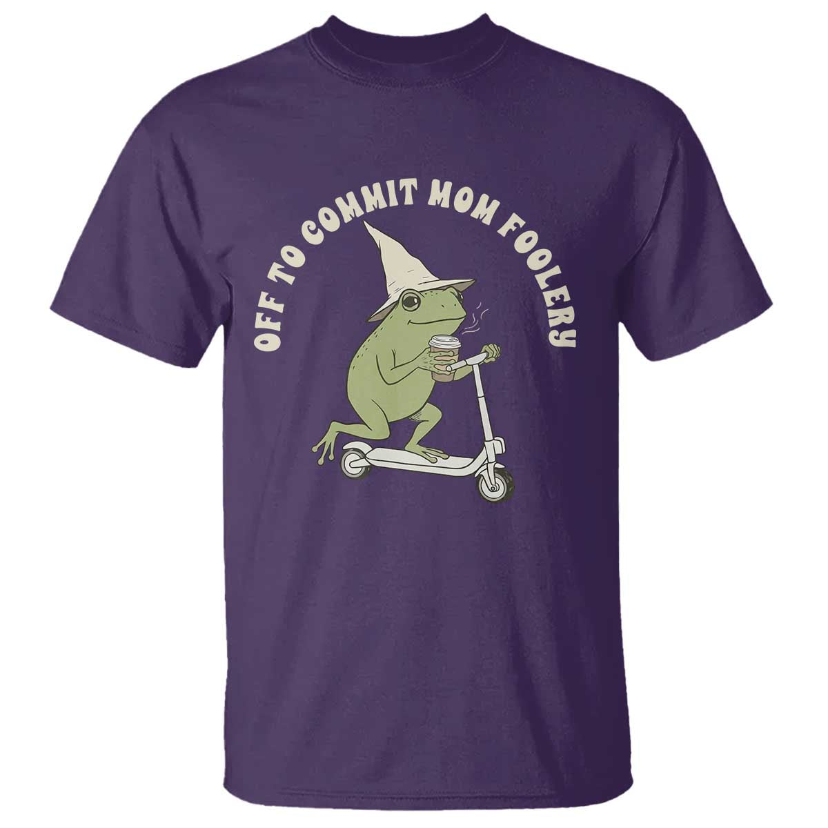 Off To Commit Mom Foolery T Shirt Funny Mama Frog Scooter Mother's Day