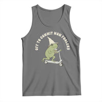 Off To Commit Mom Foolery Tank Top Funny Mama Frog Scooter Mother's Day