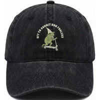 Off To Commit Mom Foolery Washed Cotton Baseball Cap Funny Mama Frog Scooter Mother's Day