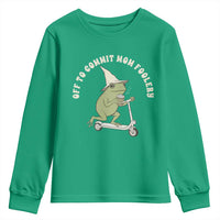 Off To Commit Mom Foolery Youth Sweatshirt Funny Mama Frog Scooter Mother's Day