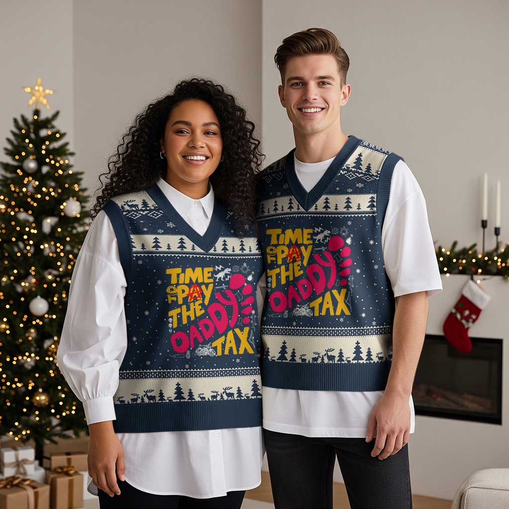 Time To Pay The Daddy Tax V-Neck Knit Sweater Vest Dungeon Gamer Dad Father’s Day