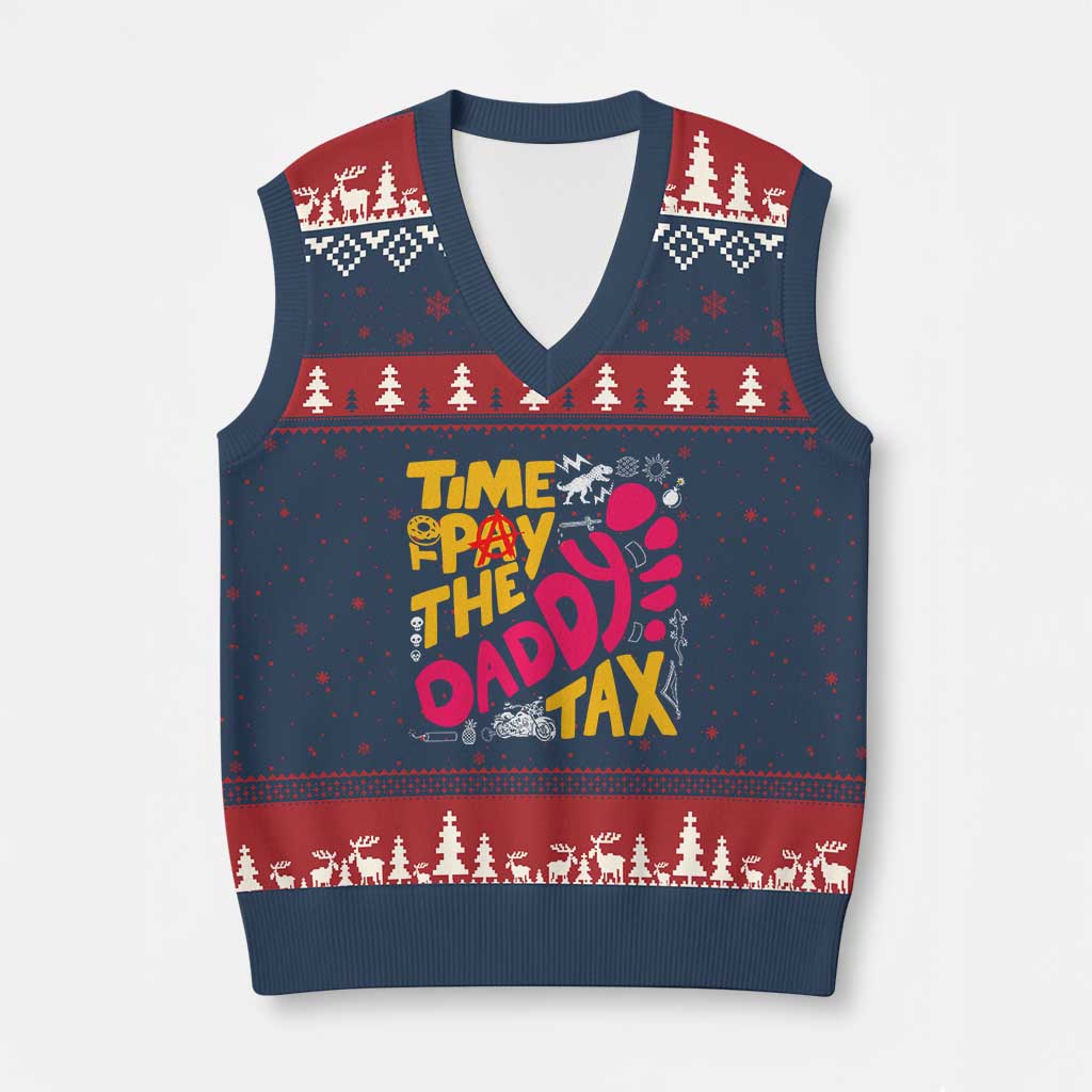 Time To Pay The Daddy Tax V-Neck Knit Sweater Vest Dungeon Gamer Dad Father’s Day