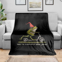 Off To Commit Dad Jokes Throw Blanket Funny Daddy Frog Scooter Fathers Day