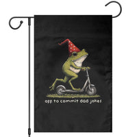 Off To Commit Dad Jokes Garden Flag Funny Daddy Frog Scooter Fathers Day