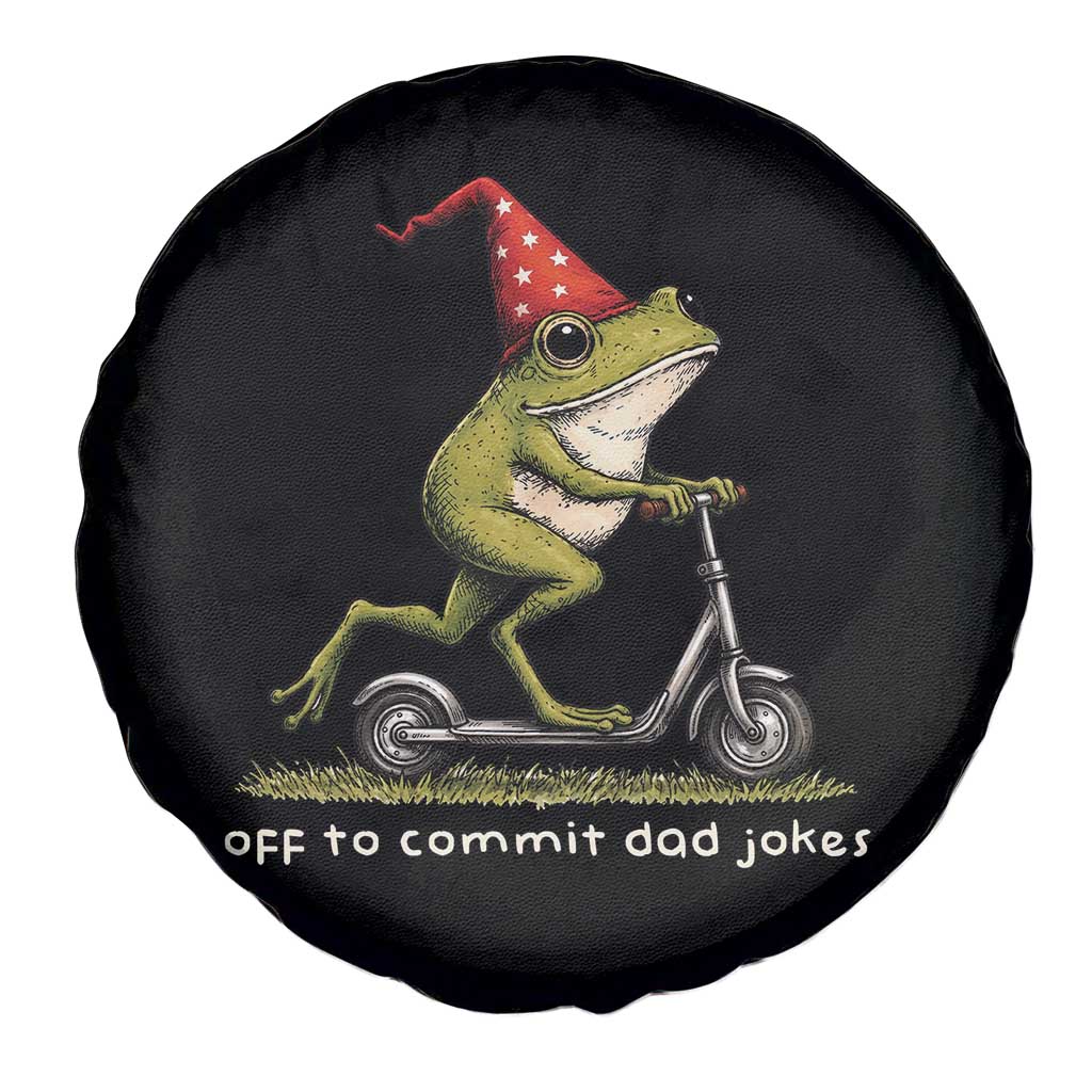 Off To Commit Dad Jokes Spare Tire Cover Funny Daddy Frog Scooter Fathers Day