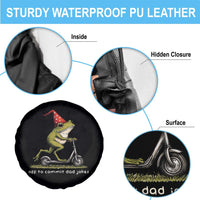 Off To Commit Dad Jokes Spare Tire Cover Funny Daddy Frog Scooter Fathers Day
