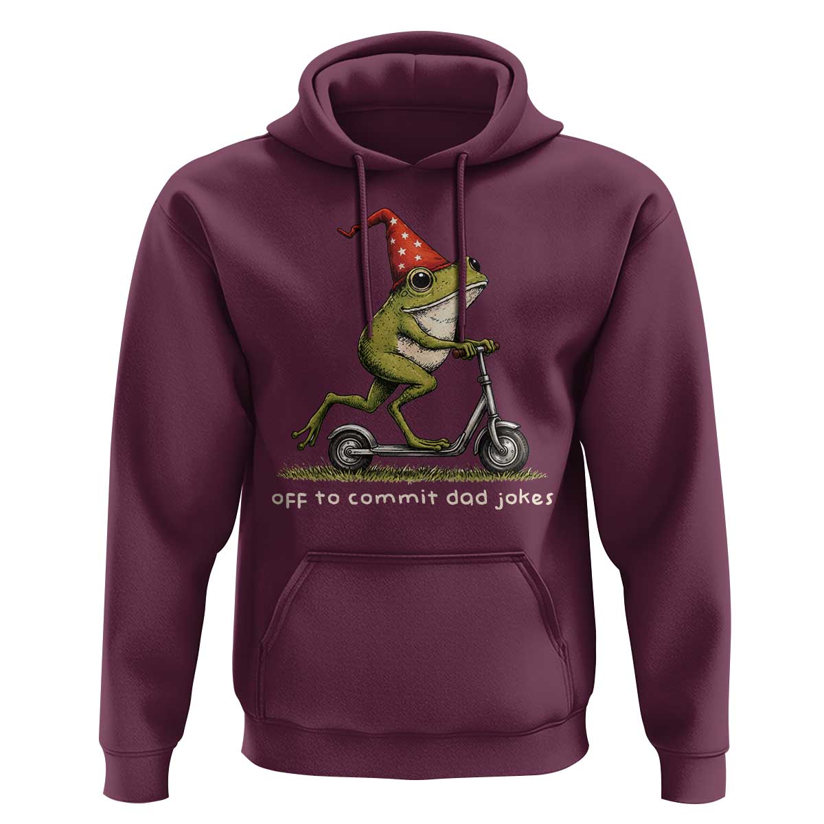 Off To Commit Dad Jokes Hoodie Funny Daddy Frog Scooter Fathers Day