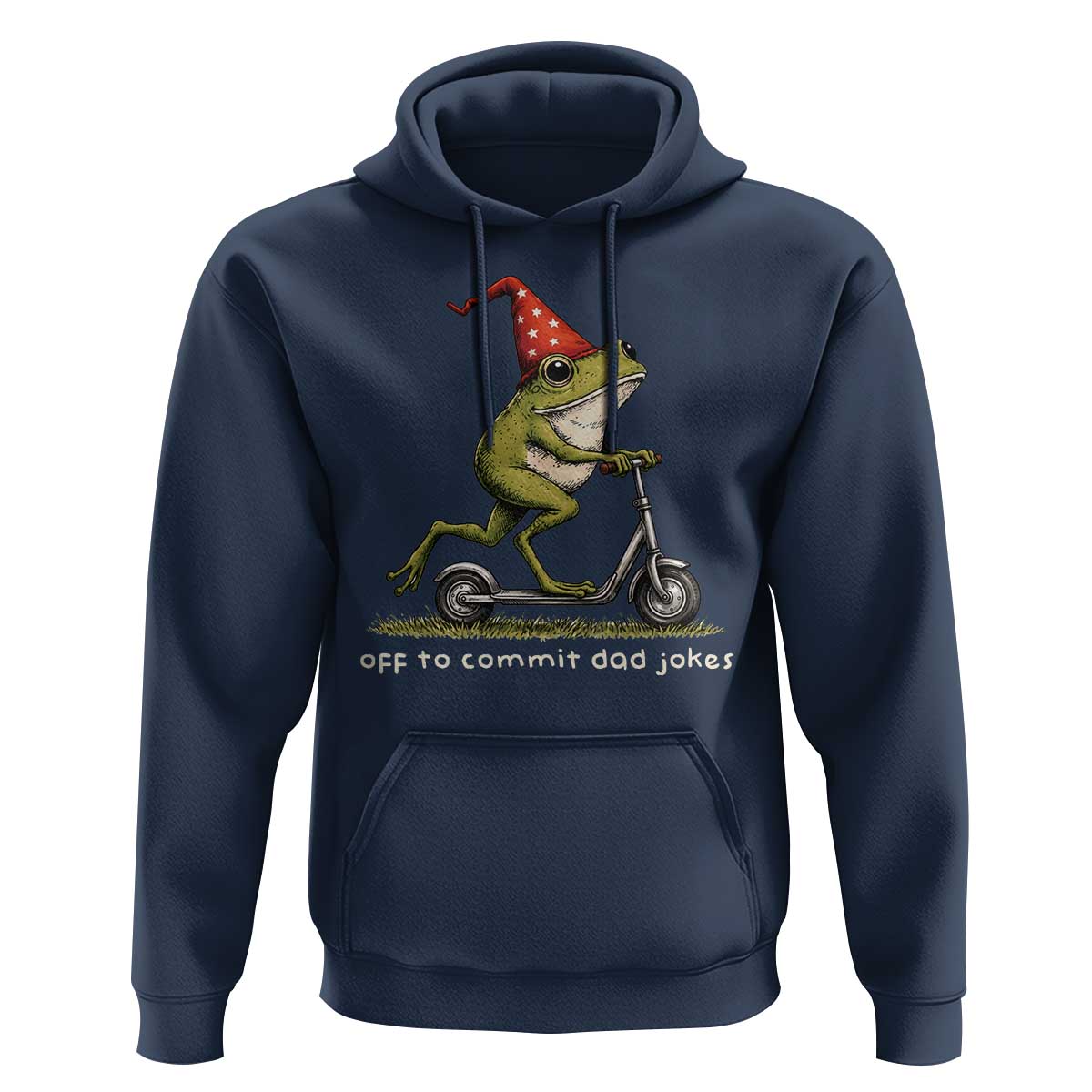 Off To Commit Dad Jokes Hoodie Funny Daddy Frog Scooter Fathers Day