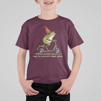 Off To Commit Dad Jokes T Shirt For Kid Funny Daddy Frog Scooter Fathers Day